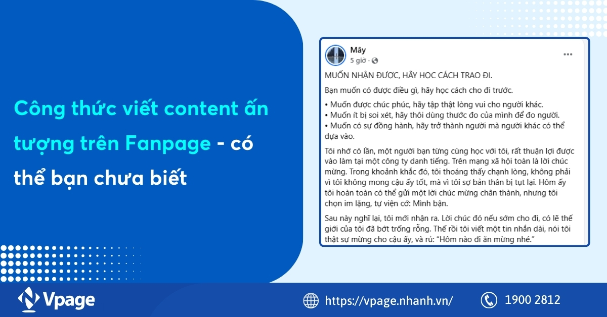 Công thức viết content ấn tượng trên Fanpage - có thể bạn chưa biết