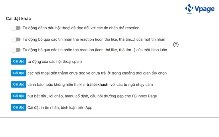 Cài đặt tự động xóa các bình luận Spam trên Fanpage của Vpage