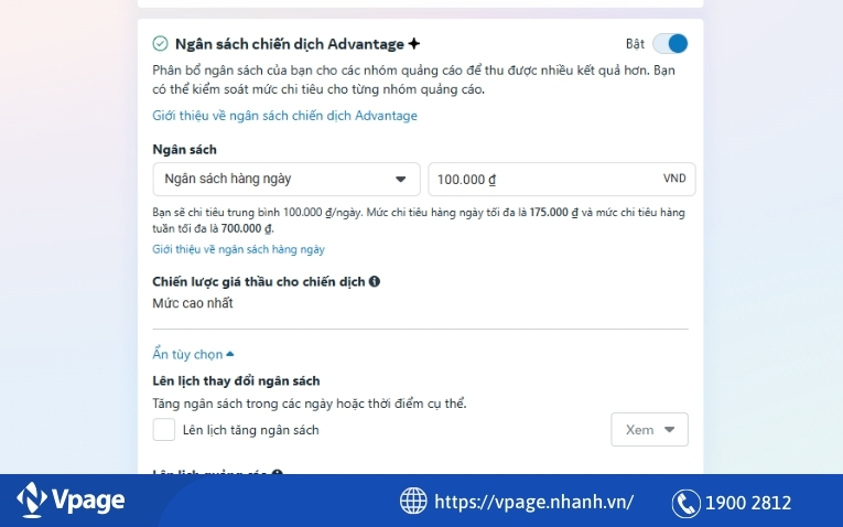 Tăng số tiền trên một nhóm quảng cáo