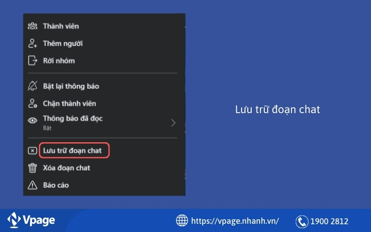 Lưu trữ đoạn chat