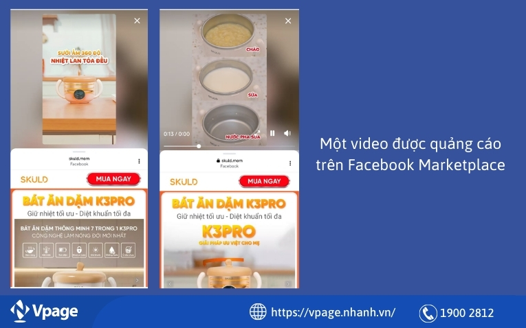 Một video được quảng cáo trên Facebook Marketplace