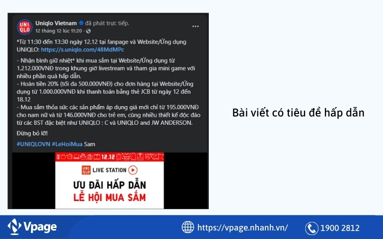 Bài viết có tiêu đề hấp dẫn, thu hút