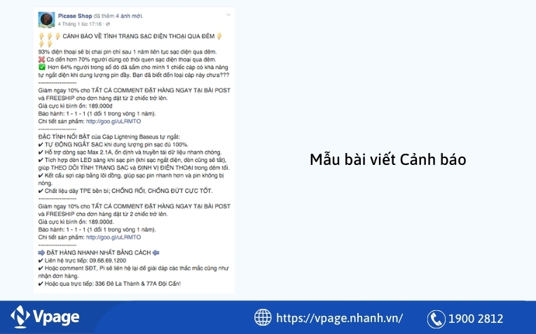 Mẫu bài viết cảnh báo