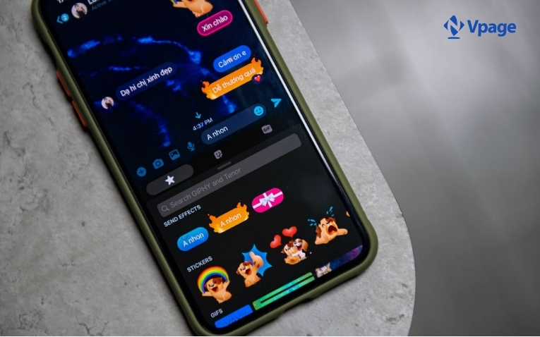 Một hiệu ứng hiển thị trên Messenger