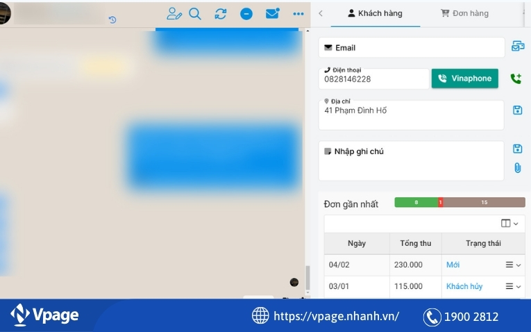 Xem lịch sử đơn hàng trên Vpage