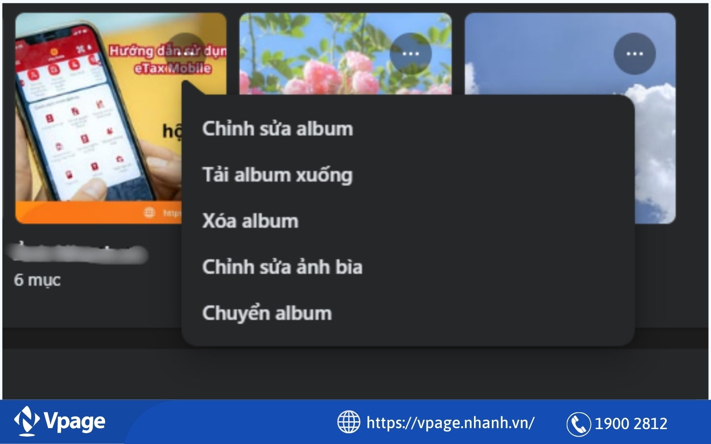 Thao tác có thể làm với album