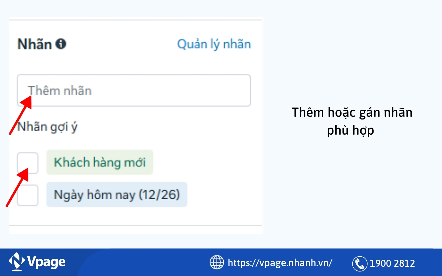 Thêm hoặc gán nhãn phù hợp
