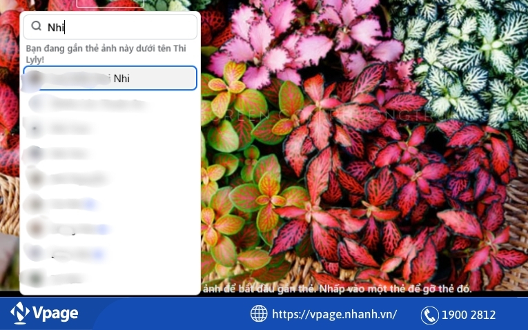 Tag tên bạn bè vào trong ảnh 