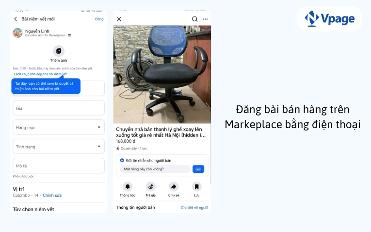 Đăng bài bán hàng trên Marketplace bằng điện thoại