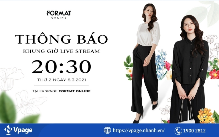 Thông báo trước lịch livestream