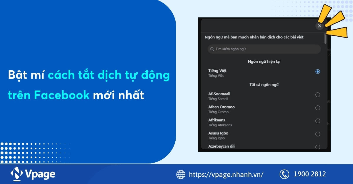 Bật mí cách tắt dịch tự động trên Facebook mới nhất