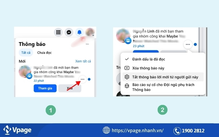 Cách tắt thông báo lời mời nhóm từ người gửi