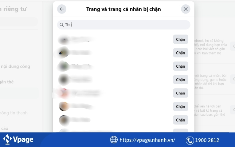 Thực hiện chặn người dùng