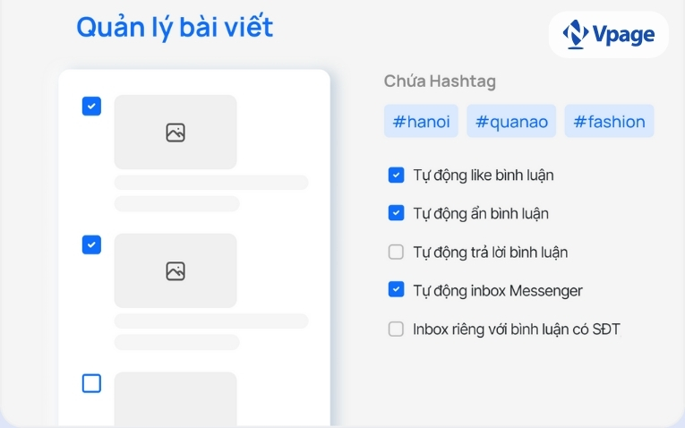 Tính năng quản lý bài viết của phần mềm Subiz