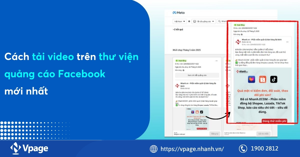 Cách tải video trên thư viện quảng cáo Facebook mới nhất
