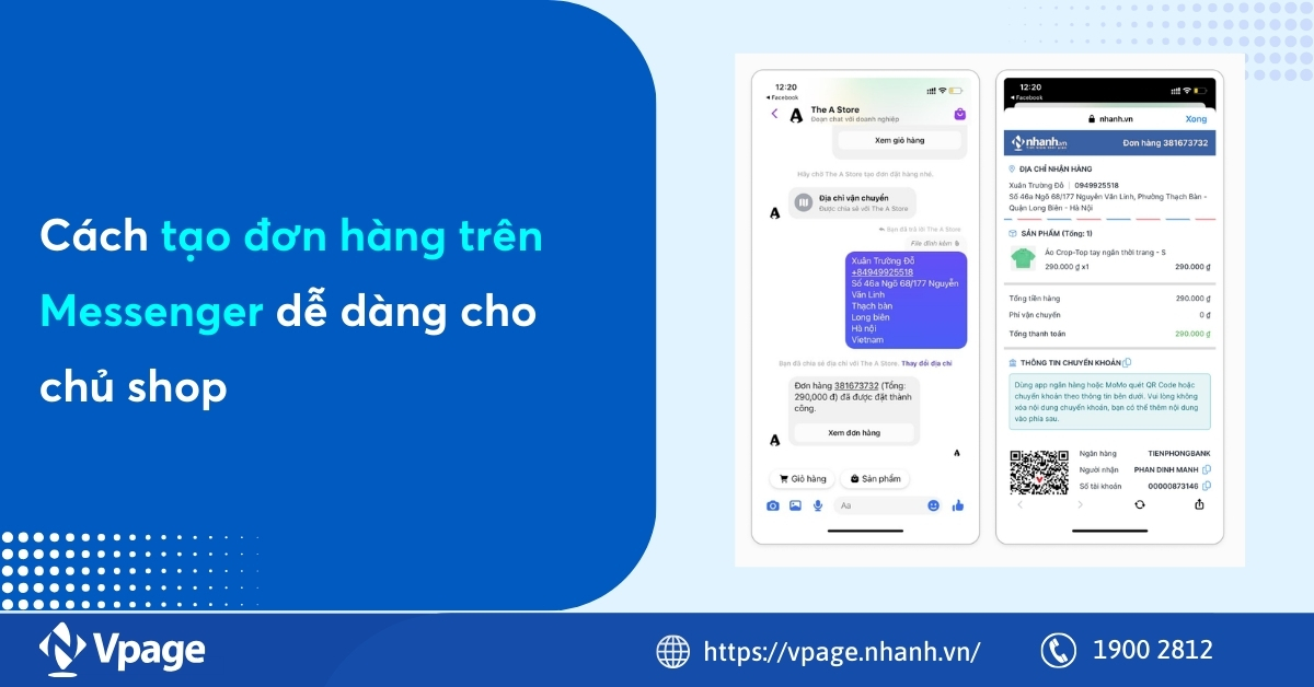 Cách tạo đơn hàng trên Messenger dễ dàng cho chủ shop