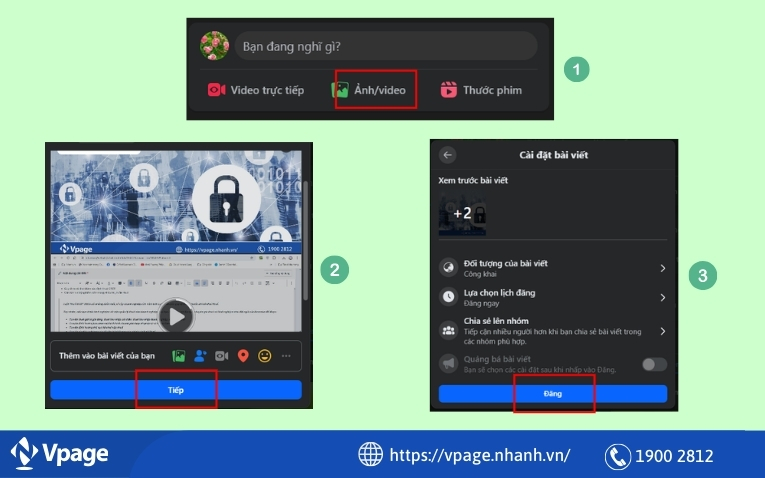Cách đăng ảnh và video cùng lúc trên trang Fanpage