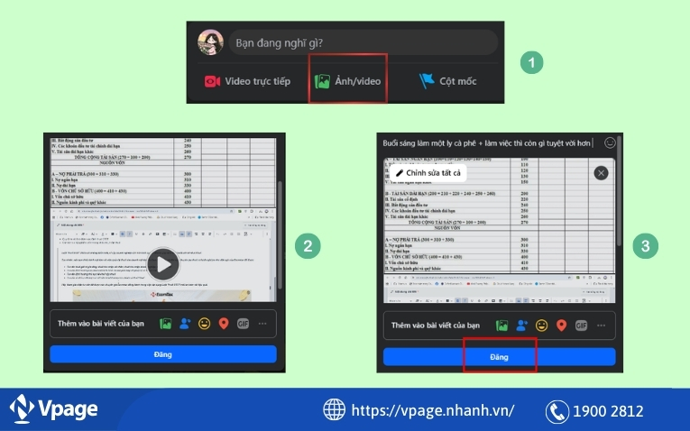 Cách đăng ảnh và video cùng lúc trên trang Facebook cá nhân
