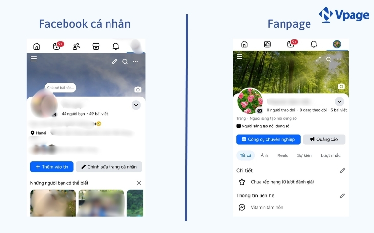 Facebook cá nhân và Fanpage khác nhau như thế nào? 