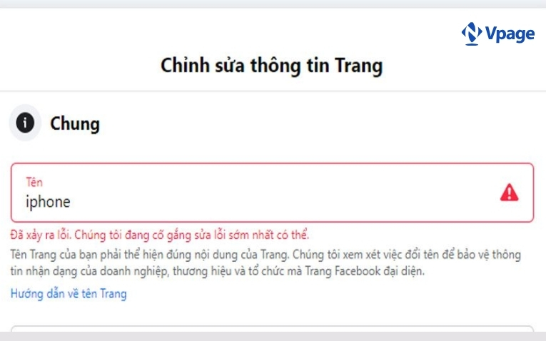 Có khá nhiều nguyên nhân khiến người dùng không đổi được tên fanpage