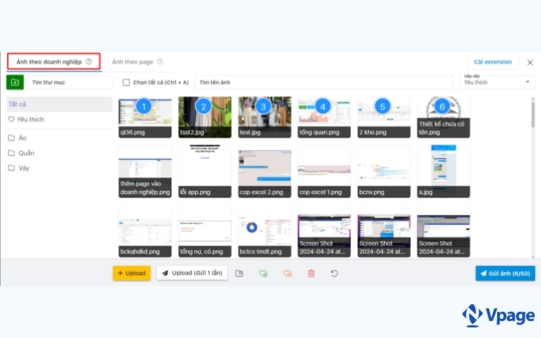 Tính năng tạo thư viện ảnh chung trên phần mềm Vpage