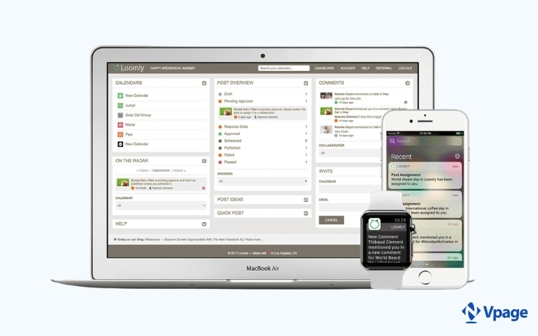 Phần mềm quản lý Fanpage Loomly