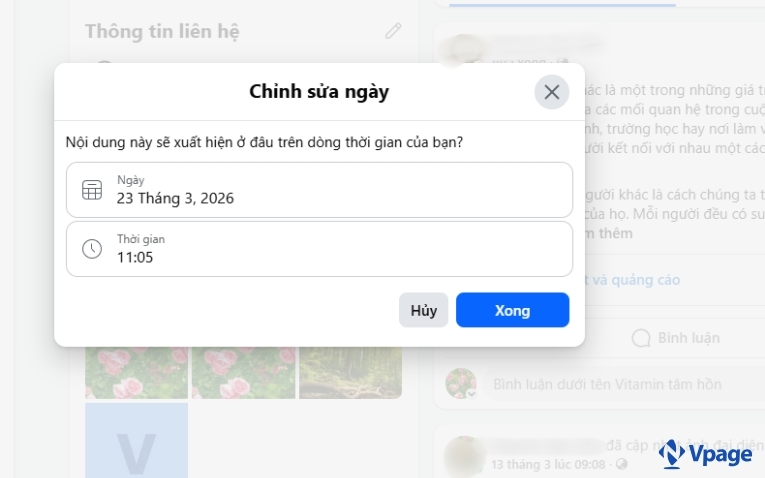 Chỉnh sửa ngày đăng 