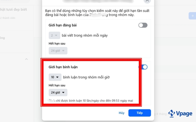 Quản trị viên có thể hạn chế quyền bình luận trên nhóm Facebook