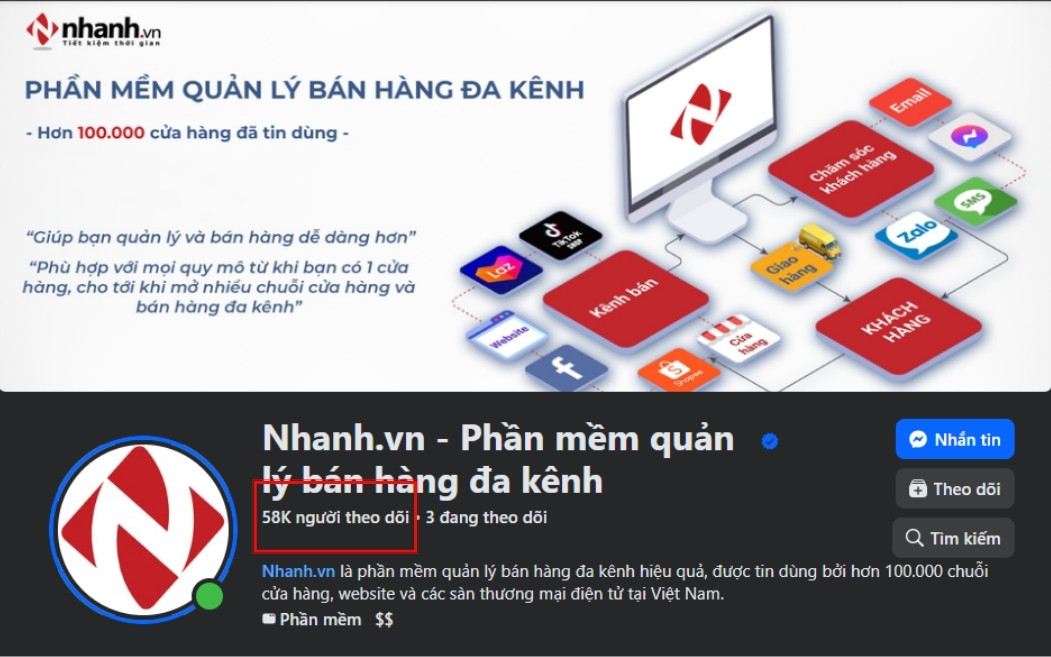 Lượt theo dõi trên một Fanpage