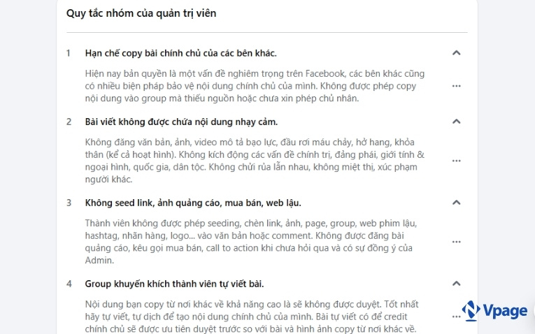 Do vi phạm quy định nhóm