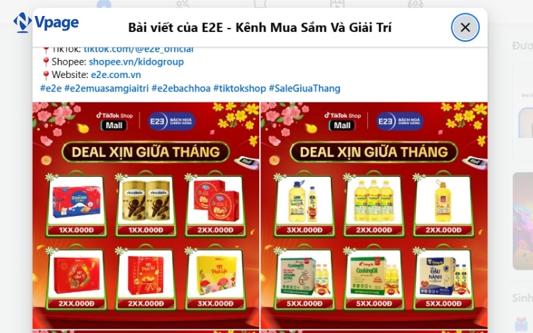 Chương trình khuyến mãi trên Fanpage