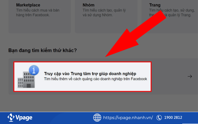 Truy cập vào trung tâm trợ giúp doanh nghiệp