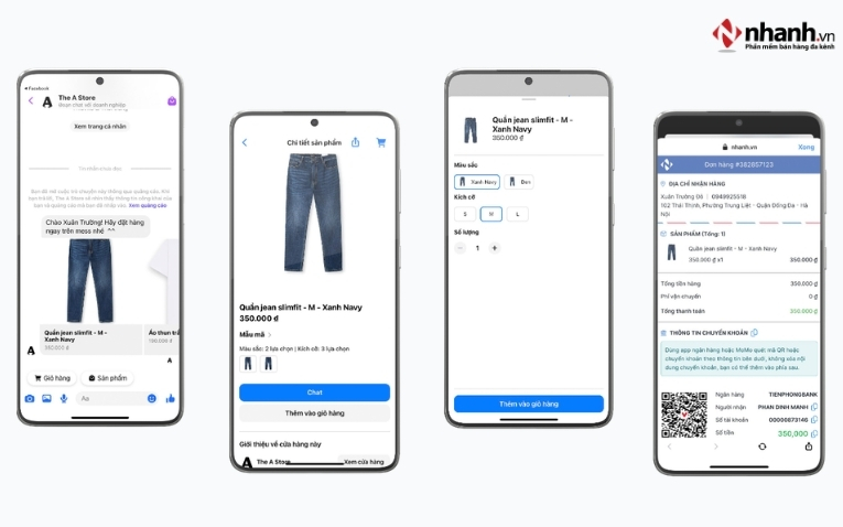 Giao diện mua sắm trên Messenger tiện lợi