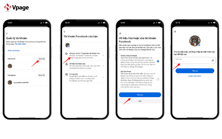 Chọn phần Quản lý tài khoản 