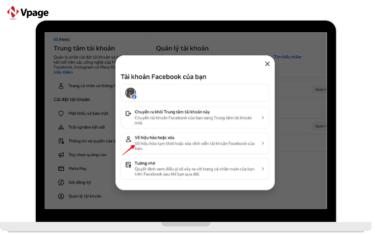 Chọn vô hiệu hóa hoặc xóa 