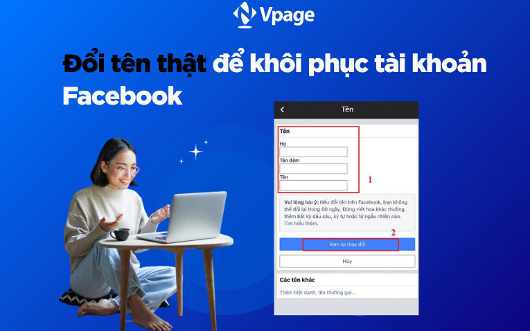 Đổi tên thật để khôi phục tài khoản Facebook