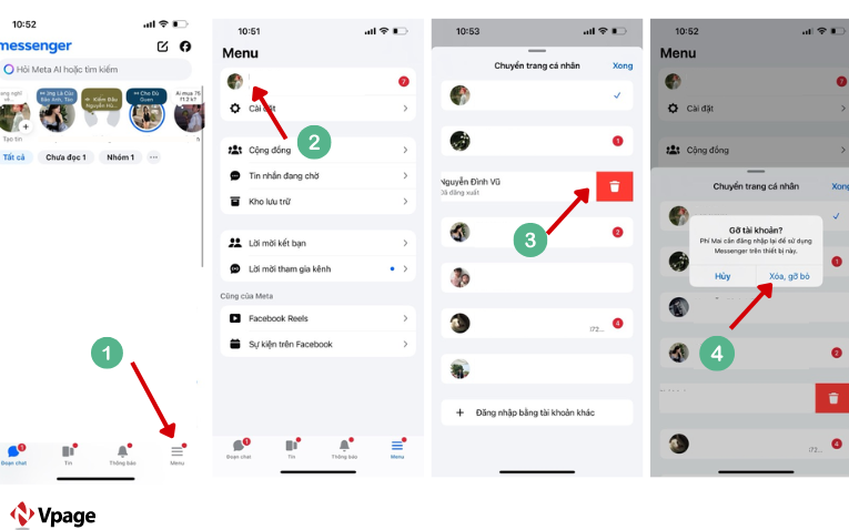 Cách gỡ tài khoản Messenger khỏi điện thoại nhanh nhất