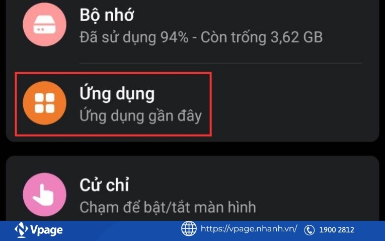 Chọn ứng dụng