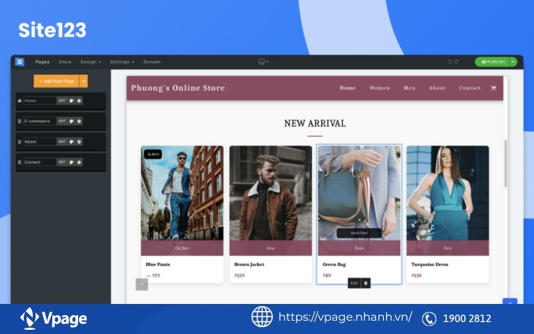 Phần mềm thiết kế landing page Site123