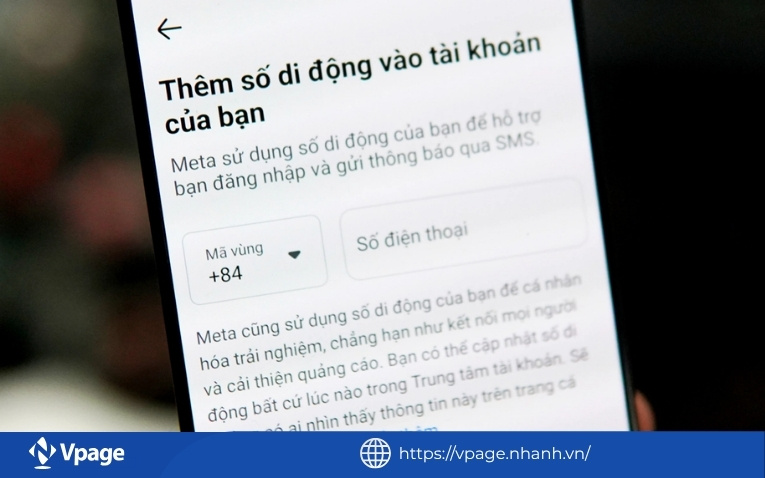 Cách xác thực tài khoản facebook bằng số điện thoại