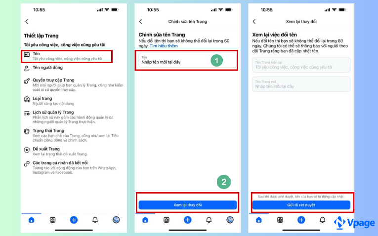 Cập nhật tên mới 