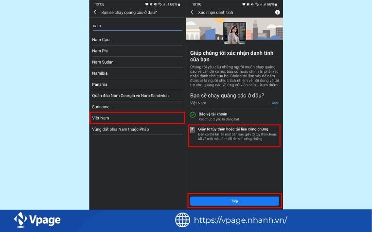 Chọn quốc gia Việt Nam