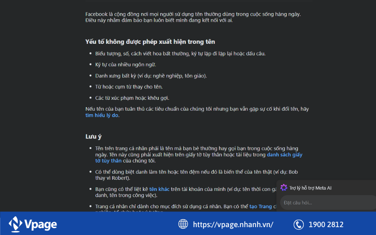 Tuân thủ chính sách đặt tên