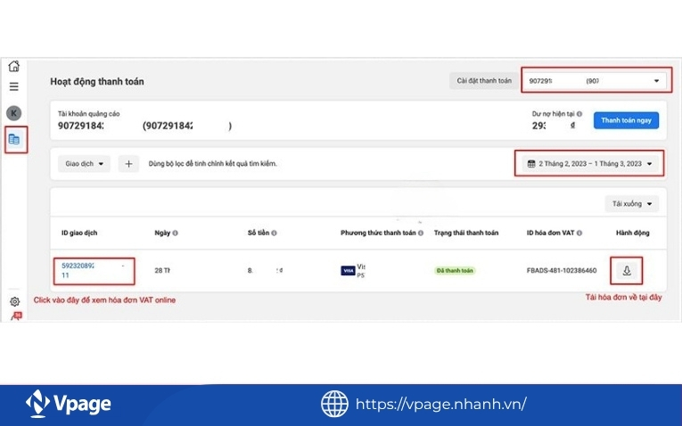 Vào tài khoản quảng cáo Facebook
