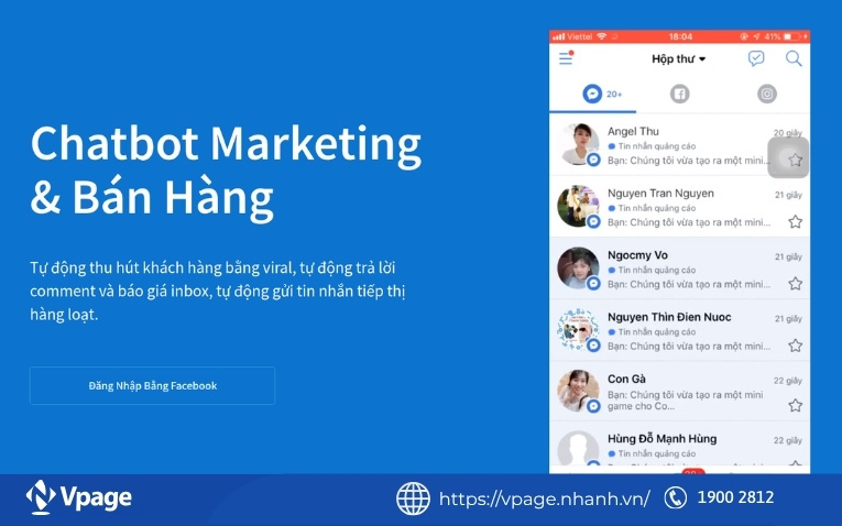 FB chatbot Ahachat
