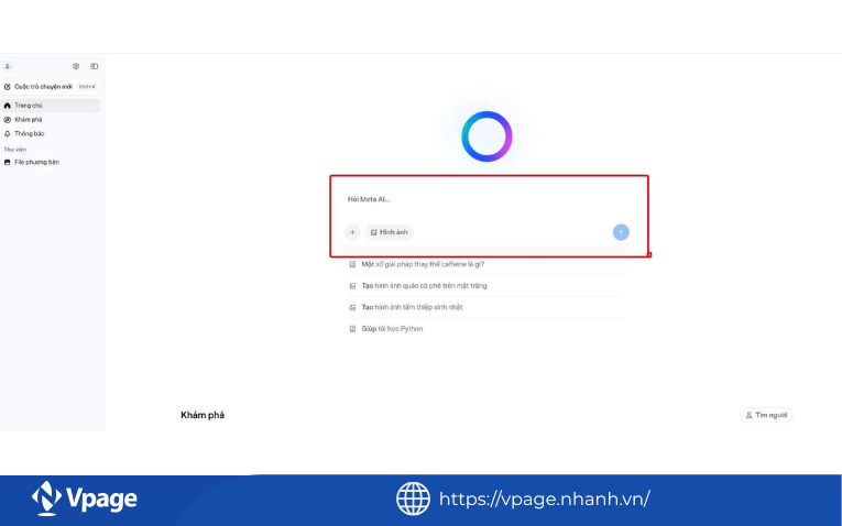 Nhập câu hỏi hoặc yêu cầu vào khung chat và gửi đi