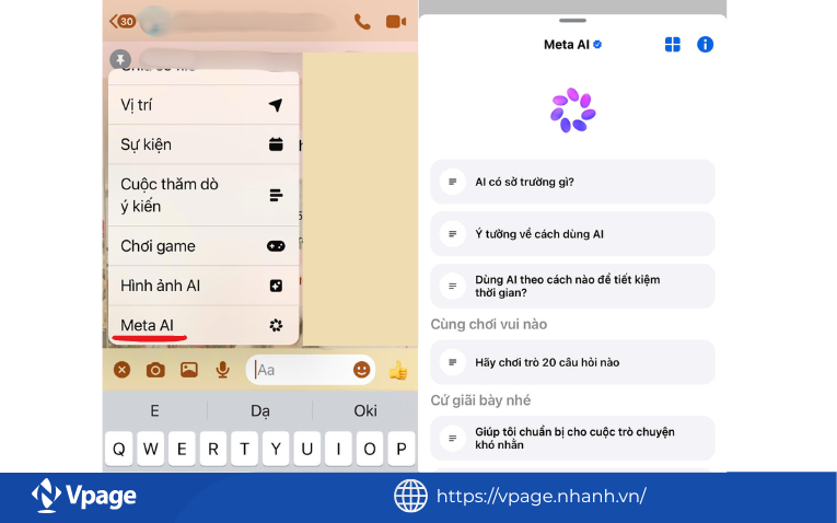 Sử dụng Meta AI trực tiếp trong cuộc trò chuyện