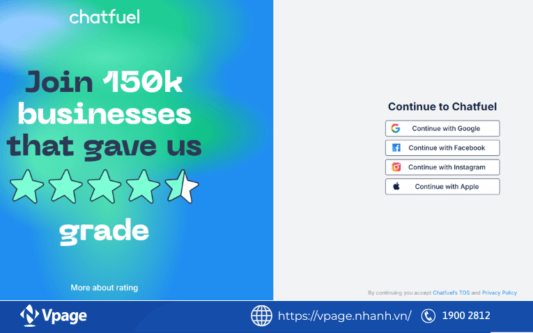 Chatfuel liên kết với Facebook để triển khai bot