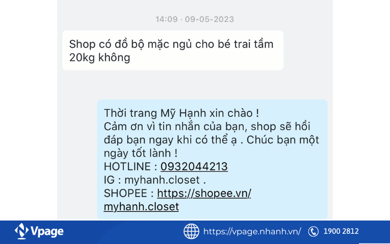 Chào hỏi và phản hồi khách hàng nhanh chóng