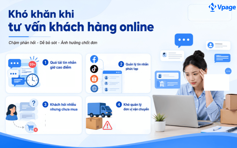 Khó khăn khi tư vấn khách hàng online